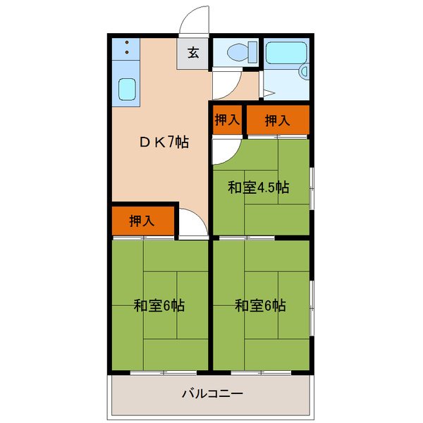 川島コーポの間取り