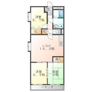 岐阜県岐阜市正木北町（マンション）の賃貸物件の間取り