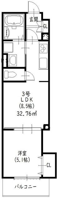 大東市北条のアパートの間取り