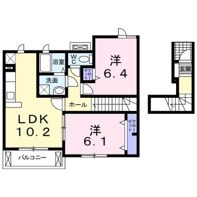 長野市川中島町原のアパートの間取り