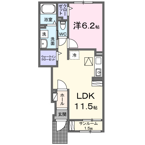 カーサ　ベルテの間取り