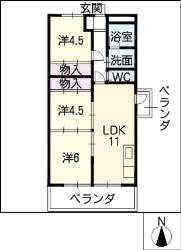 プラウドステージしもうちIの間取り