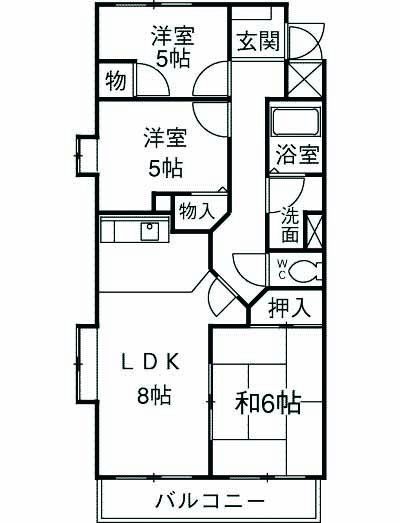 名古屋市中川区万場のマンションの間取り