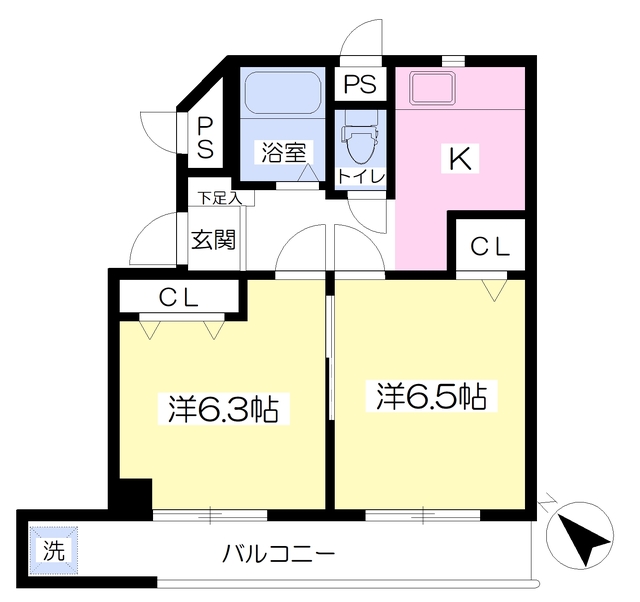 松山市錦町のマンションの間取り