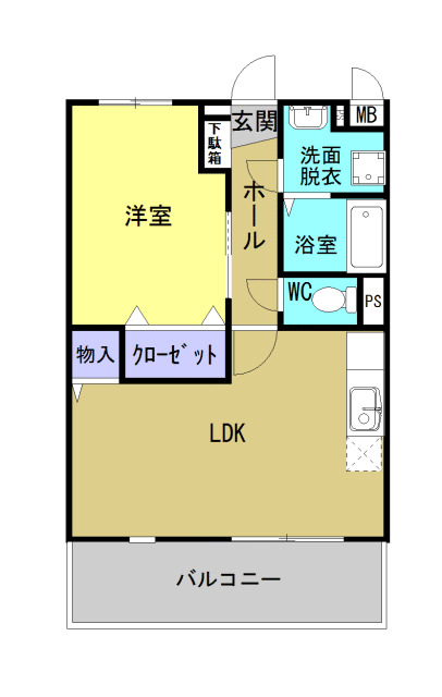 天草市今釜町のマンションの間取り