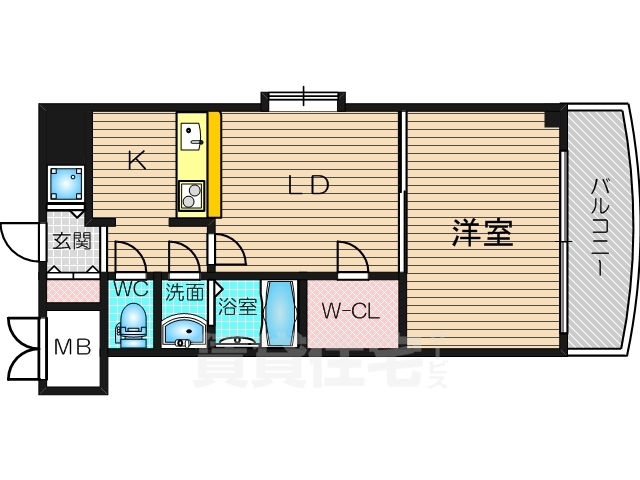 大阪市北区本庄東のマンションの間取り