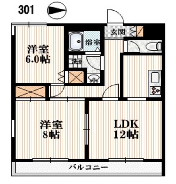 ネオ・フラット松庵の間取り