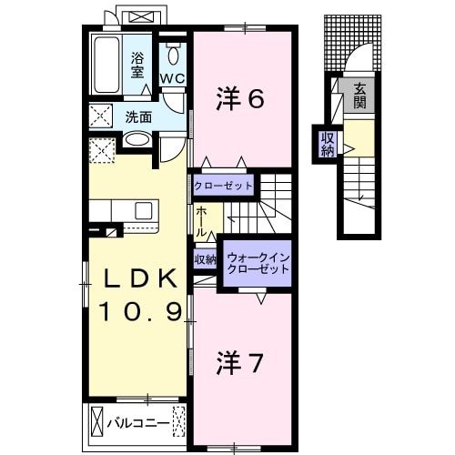 員弁郡東員町大字鳥取のアパートの間取り