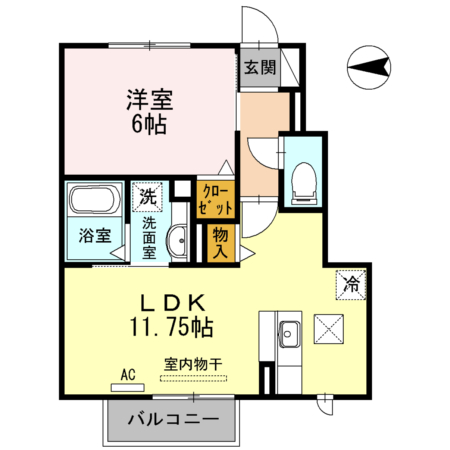 犬山市大字五郎丸のアパートの間取り