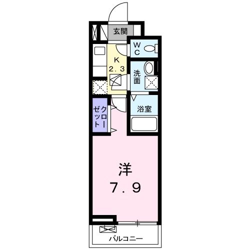 大和郡山市東岡町のアパートの間取り