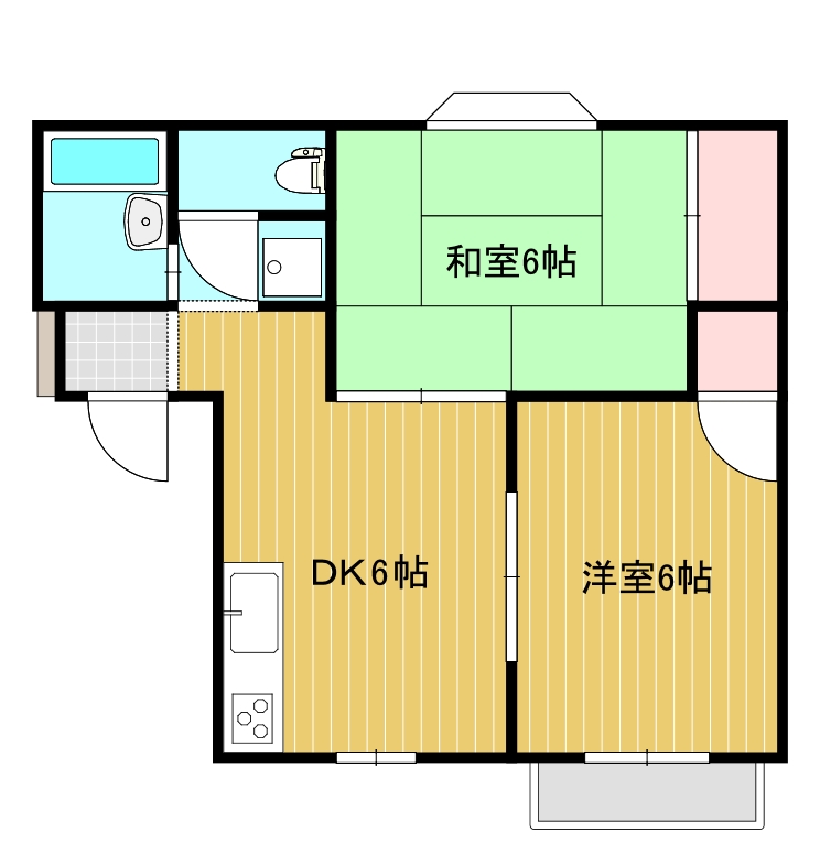 新潟市秋葉区善道町のアパートの間取り