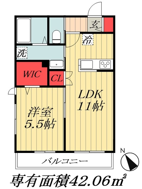 市川市関ケ島のマンションの間取り