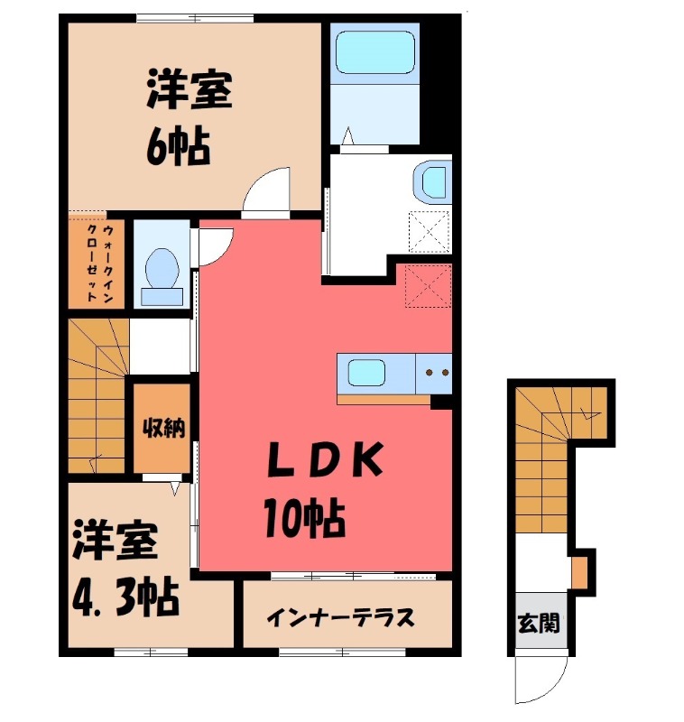 仮)太田市新田木崎町アパートの間取り