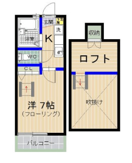 福岡市東区唐原のアパートの間取り