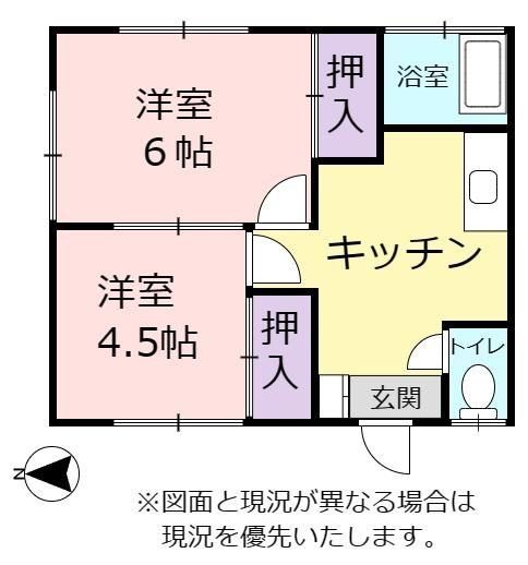 越谷市大字袋山のアパートの間取り