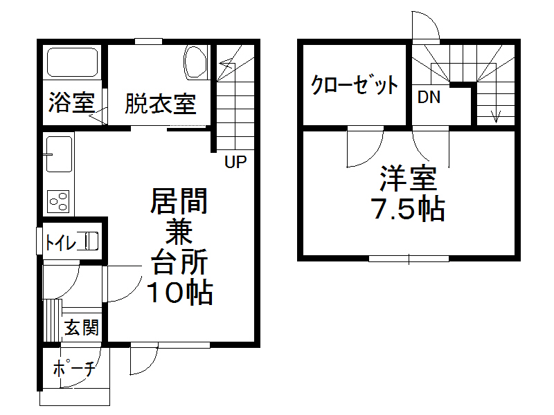 エトワール（西１７条南４貸家）の間取り