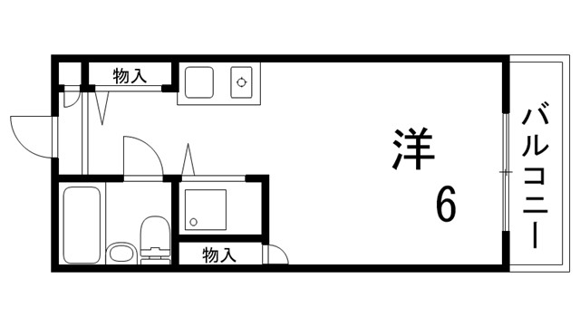 神戸市北区鈴蘭台東町のアパートの間取り