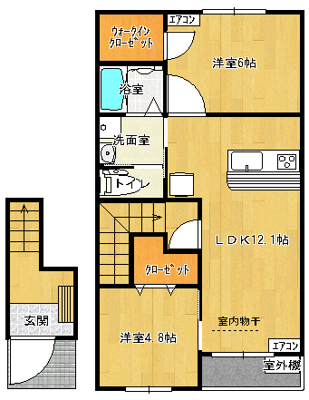 村山市中央のアパートの間取り