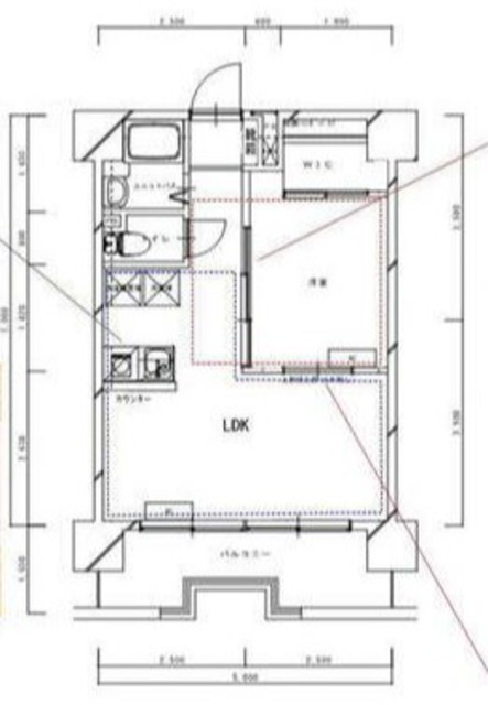 港区海岸のマンションの間取り