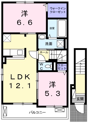 姫路市香寺町溝口のアパートの間取り