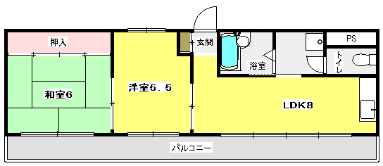 明石市魚住町清水のマンションの間取り