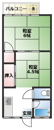 丸昌ハイツの間取り