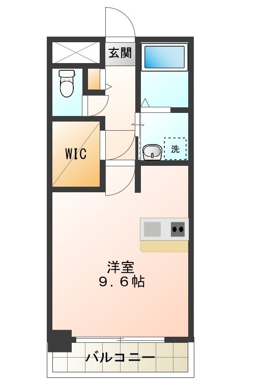 徳島市西二軒屋町のマンションの間取り