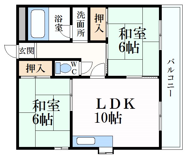 和興花影ハイツの間取り