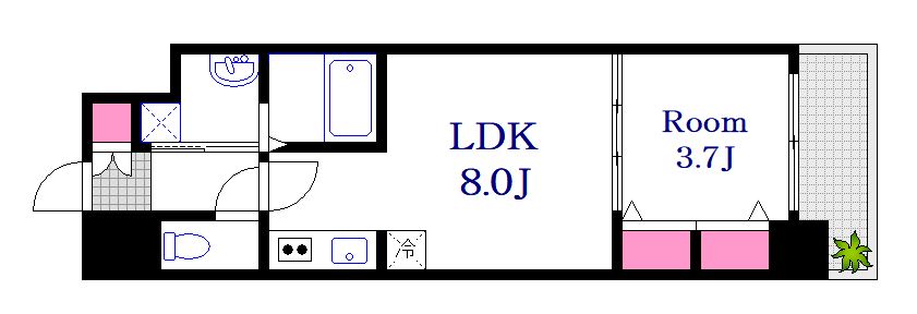 広島市中区国泰寺町のマンションの間取り