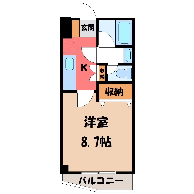 宇都宮市東宿郷のマンションの間取り