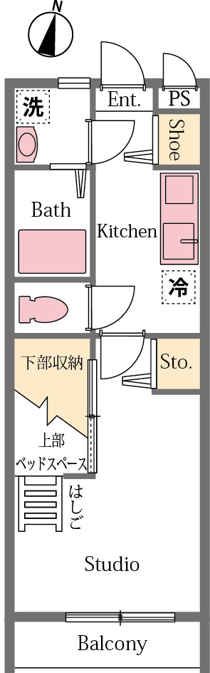 比企郡滑川町月の輪のアパートの間取り