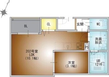 名古屋市中川区三ツ池町のアパートの間取り