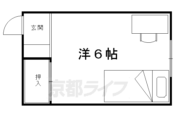 京都市左京区北白川西平井町のアパートの間取り