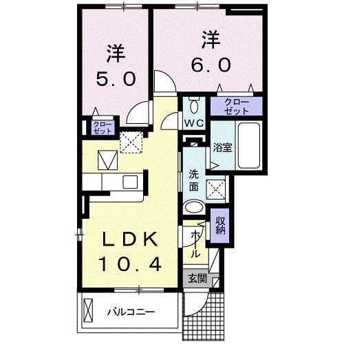 八代市井上町のアパートの間取り