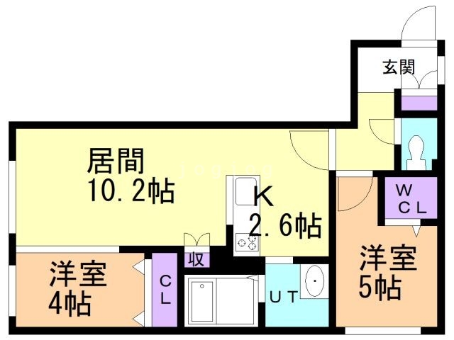 札幌市中央区南四条西のマンションの間取り