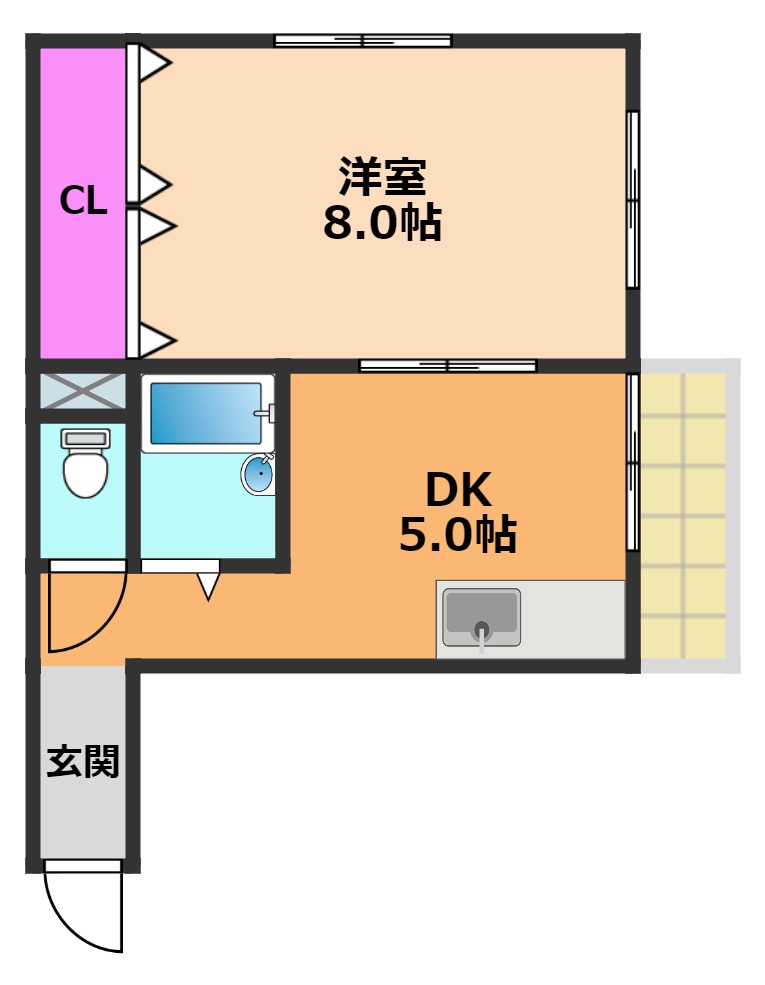 高槻市上牧町のアパートの間取り