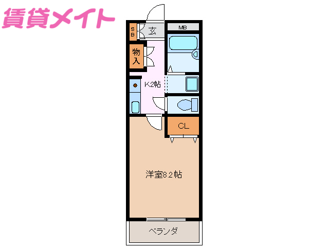 津市河芸町東千里のアパートの間取り