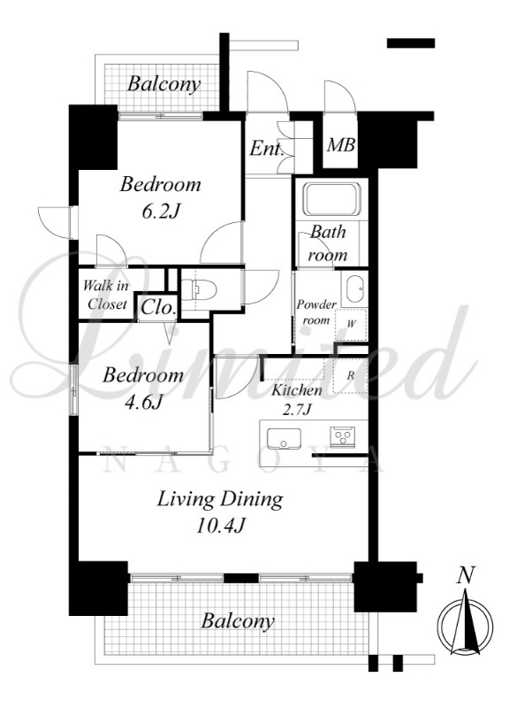 S-RESIDENCE亀島駅前blazeの間取り