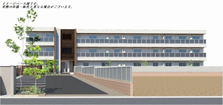建物外観　３階建てシャーメゾン南向です