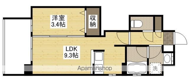 広島電鉄宇品線 市役所前駅 徒歩3分 14階建 築4年の間取り写真