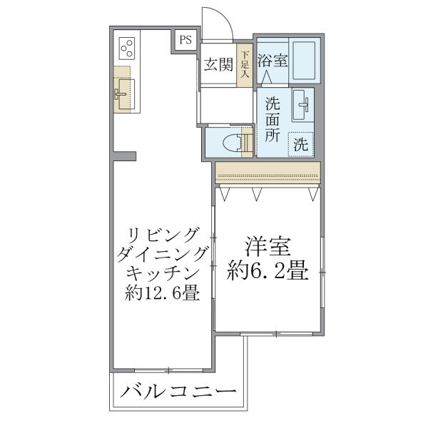 小田急線 経堂駅 徒歩13分 3階建 築38年の間取り写真