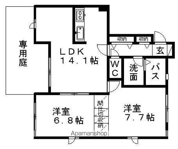 名鉄名古屋本線 国府宮駅 徒歩5分 2階建 築22年の間取り写真