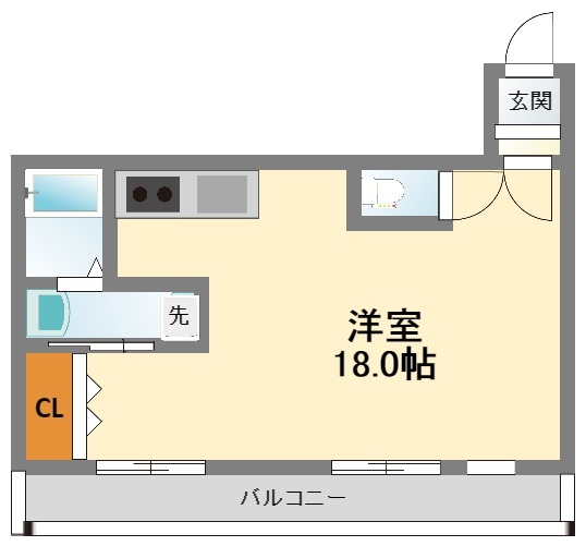 西宮市鳴尾町のマンションの間取り