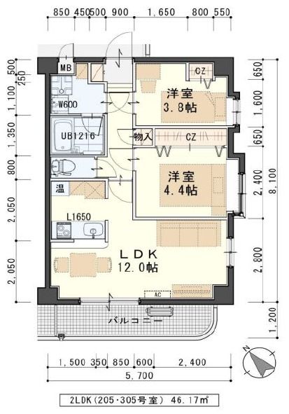 クレセール230の間取り