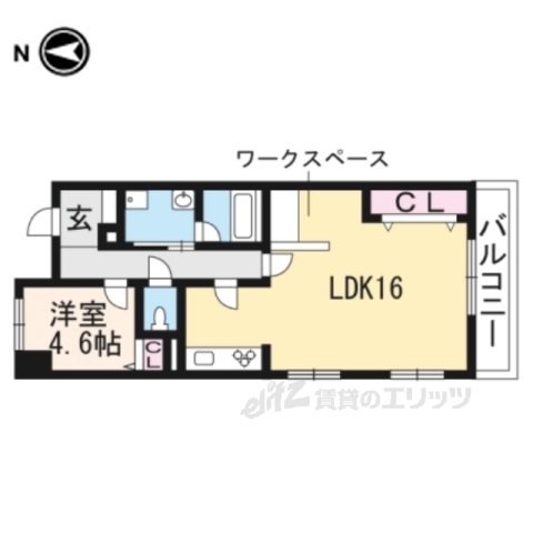 【京都市山科区東野中井ノ上町のマンションの間取り】