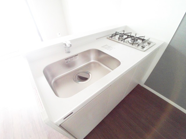 キッチン　お洒落なコンロ付き、人気のカウンターキッチン