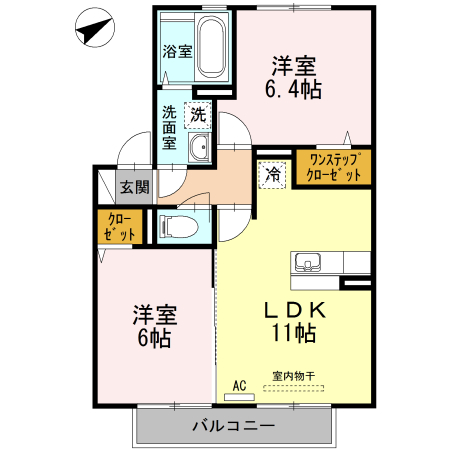 セジュール・アルジェント　A棟の間取り