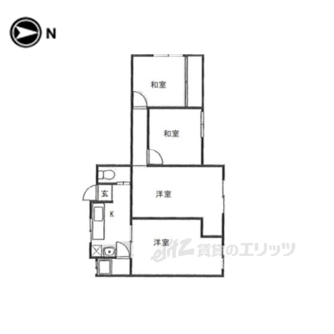 香芝市穴虫のアパートの間取り