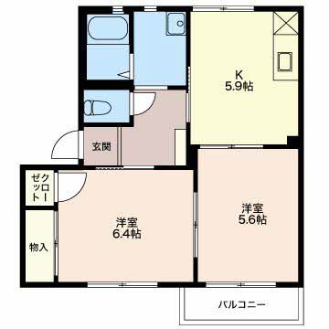 小千谷市大字千谷のアパートの間取り