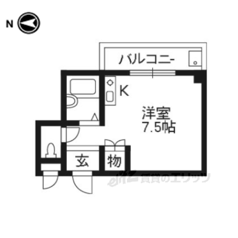 京都市伏見区深草直違橋南１丁目のマンションの間取り